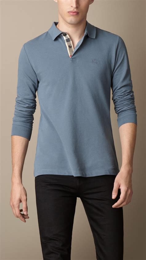 burberry men poli|burberry long sleeve polo men's.